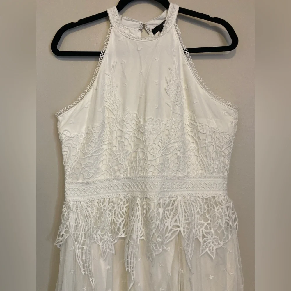 Bloomingdale’s Aqua- Midi lace halter dress - Picture 3 of 5